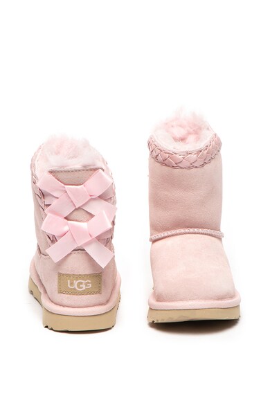 UGG Ghete de piele intoarsa cu aplicatii funde, fara inchidere Classic Fete