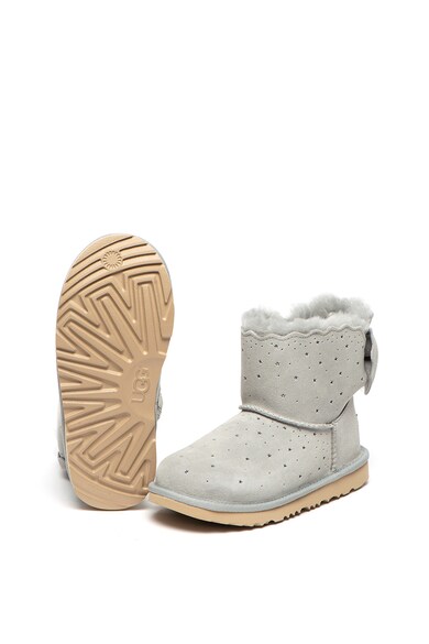 UGG Ghete impermeabile din piele intoarsa, cu aplicatie cu funda Mini Bailey Fete