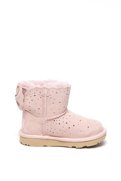 UGG Cizme impermeabile din piele intoarsa, cu aplicatie cu funda Mini Bailey Fete