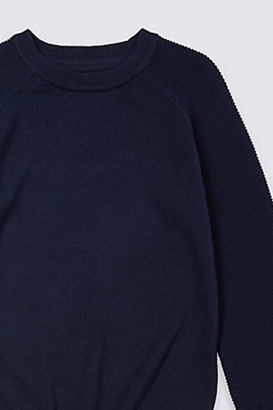 Marks & Spencer Памучен пуловер с овално деколте Момчета