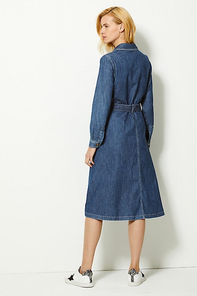 Marks & Spencer Rochie midi tip camasa, din denim Femei