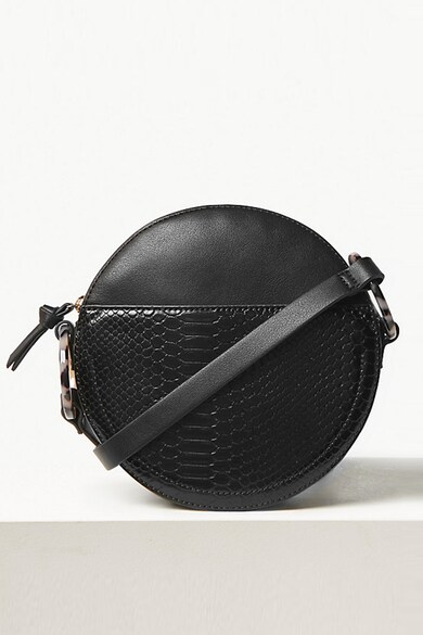 Marks & Spencer Geanta crossbody de piele ecologica, cu insertii cu imprimeu piele de crocodil Femei