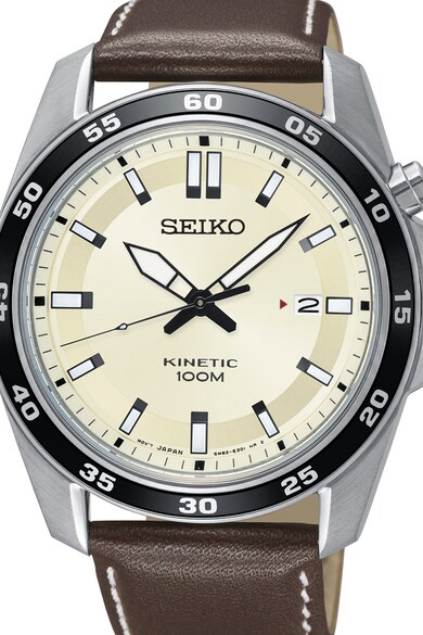 Seiko Ceas kinetic cu bratara din piele Barbati