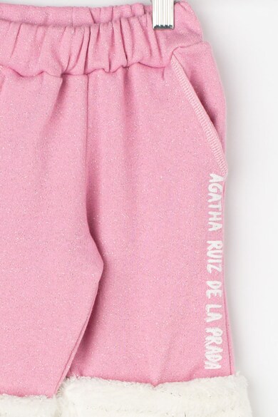 Agatha Ruiz de la Prada Pantaloni cu segmente din material teddy Diva Fete