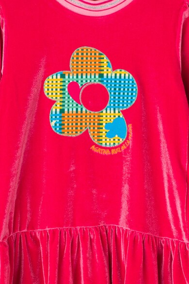 Agatha Ruiz de la Prada Checkers bársonyos ruha virágos rátéttel Lány