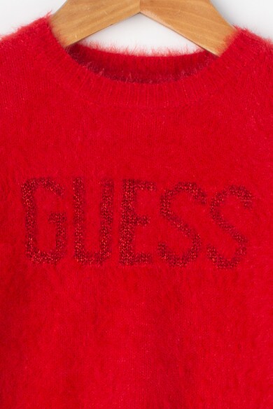 GUESS JEANS Pulover pufos, cu detaliu logo stralucitor Fete