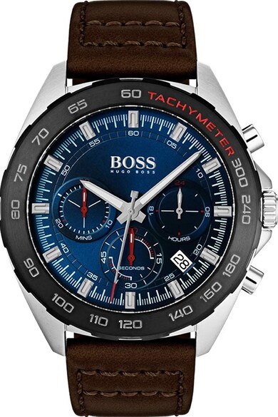 HUGO BOSS Chrono bőrszíjas karóra férfi