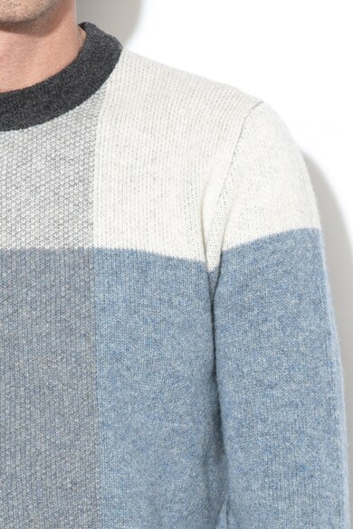 Selected Homme Pixel kockás gyapjú tartalmú pulóver férfi