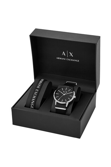 ARMANI EXCHANGE Kerek karóra vászonszíjjal férfi