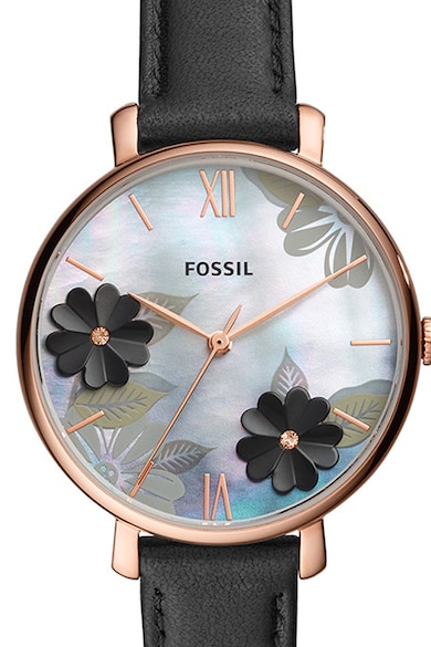 Fossil Ceas quartz cu cadran cu model floral Femei