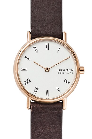 Skagen Ceas analog cu o curea de piele Femei