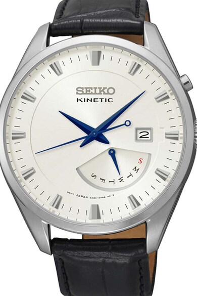 Seiko Аналогов часовник с кожена каишка Мъже