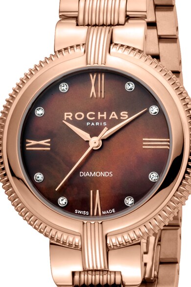 ROCHAS PARIS Ceas quartz cu 8 diamante Femei