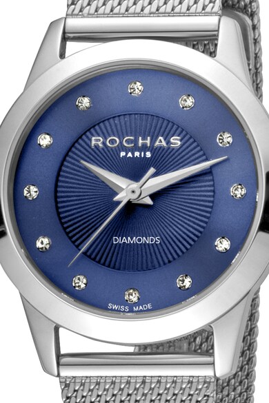 ROCHAS PARIS Ceas rotund, decorat cu 12 diamante Femei