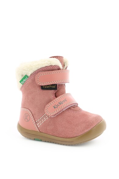 Kickers kids Ghete de piele intoarsa cu velcro Fete