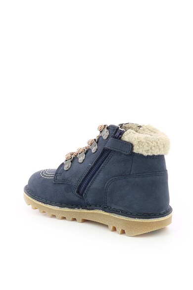 Kickers kids Bocanci de piele intoarsa, cu captuseala de blana shearling sinteitca Fete