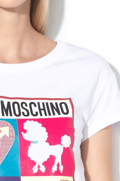 Love Moschino Тениска с декоративни камъни Жени