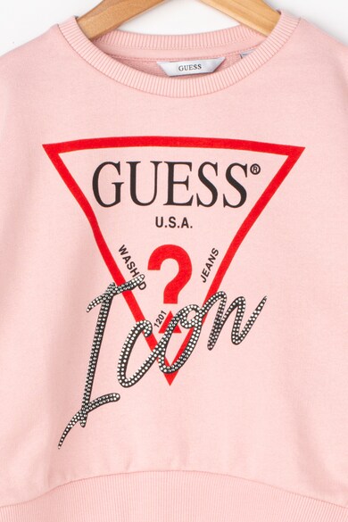 GUESS JEANS Bluza sport crop cu aplicatii din strasuri Fete