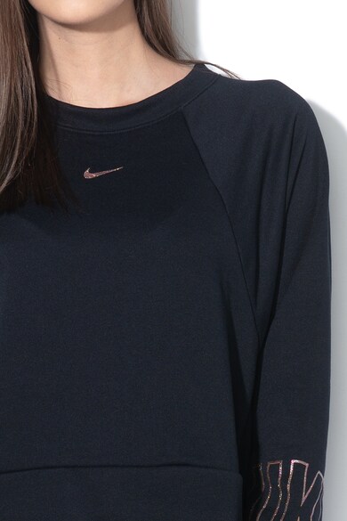 Nike Bluza crop lejera realizata cu Dri-Fit, pentru fitness Femei