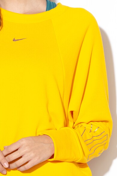 Nike Bluza crop lejera realizata cu Dri-Fit, pentru fitness Femei