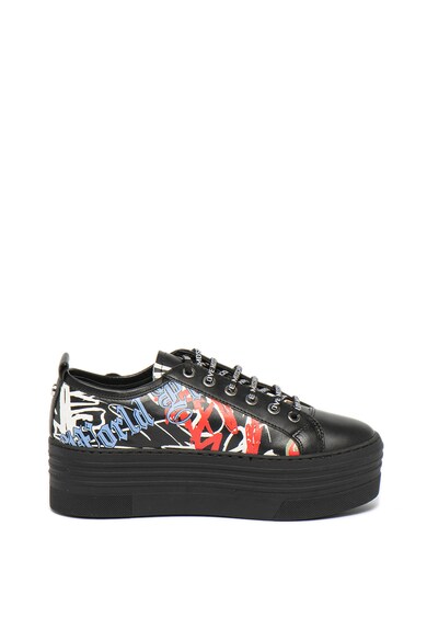 Love Moschino Pantofi sport flatform de piele Femei