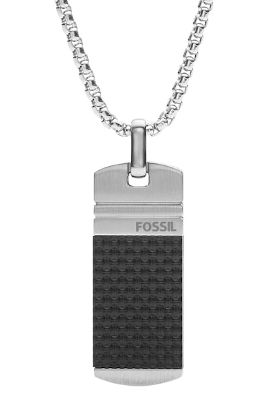 Fossil Colier cu placuta logo metalica Barbati