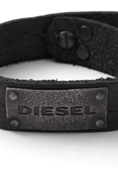 Diesel Кожена гривна с релефно лого Мъже