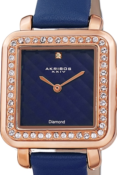AKRIBOS XXIV Szögletes karóra 1 gyémánttal női