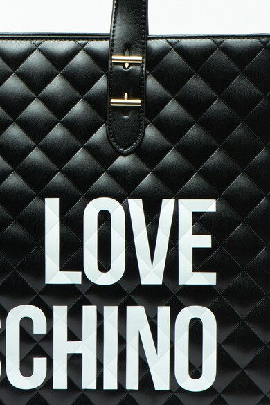 Love Moschino Капитонирана чанта от еко кожа с лого Жени