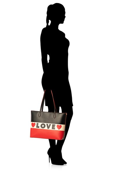 Love Moschino Shopper fazonú műbőr táska colorblock dizájnnal női