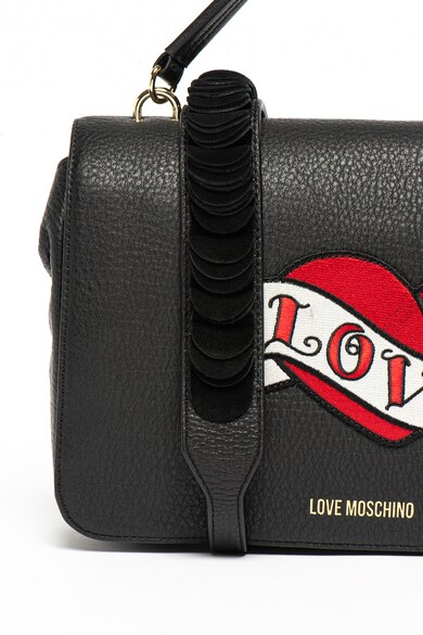 Love Moschino Geanta de piele cu bareta de umar si aplicatie Femei