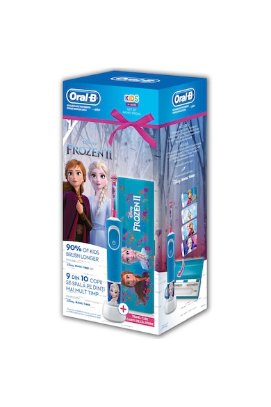 Oral-B Set Periuta de dinti electrica copii + Travel Case Oral B Vitality D100 , 1 capat, 4 stickere Fete