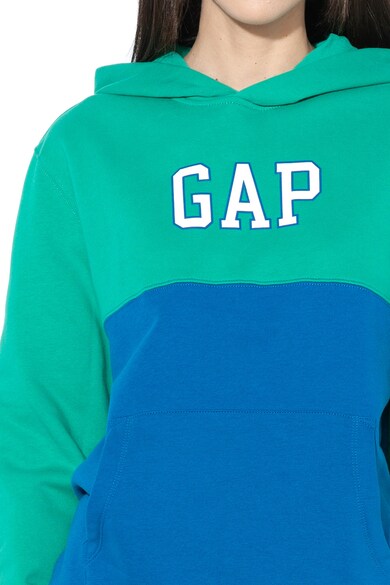 GAP Colorblock kapucnis pulóver polárbéléssel női