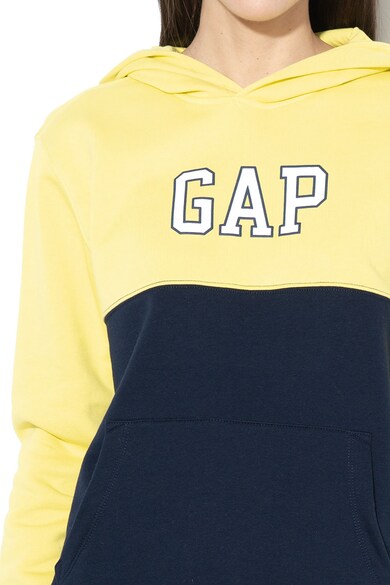 GAP Colorblock kapucnis pulóver polárbéléssel női