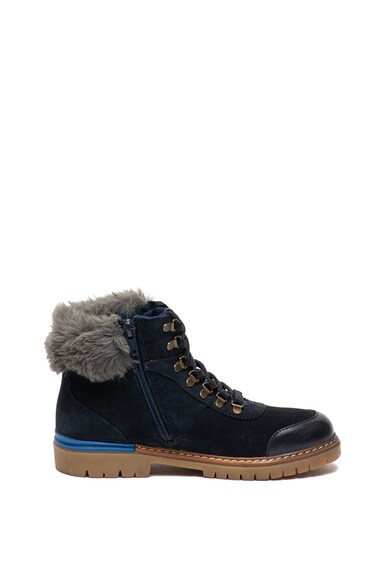 Pepe Jeans London Ghete de piele intoarsa si piele, cu blana sintetica Combat Fete