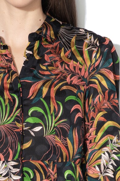 Sisley United Colors of Benetton, Rochie maxi tip camasa cu imprimeu Femei