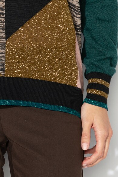 Sisley Color Block gyapjú tartalmú aszimmetrikus pulóver női