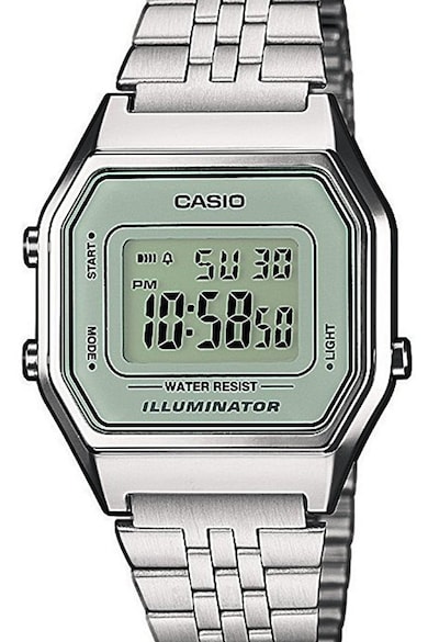 Casio Ceas dreptunghiular cu bratara metalica Femei