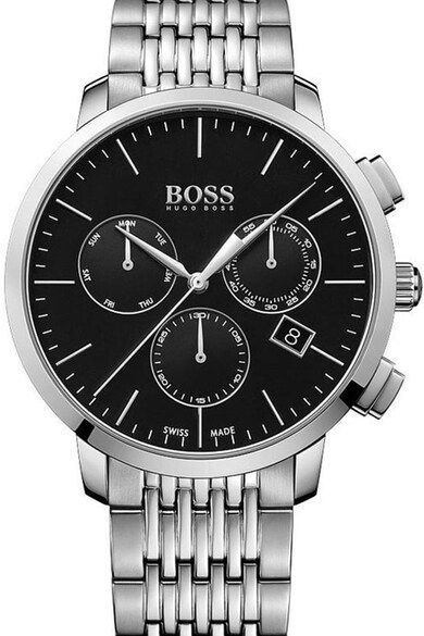 HUGO BOSS Кварцов часовник с хронограф и иноксова верижка Мъже