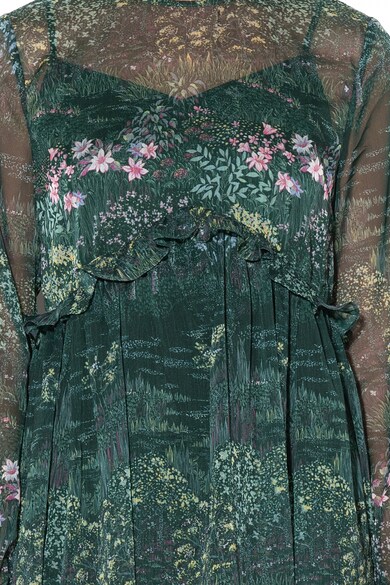 Ted Baker Sorella virágmintás ruha fodros mandzsettákkal női