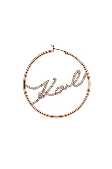 Karl Lagerfeld Cercei rotunzi placati cu aur rose de 12K, decorati cu cristale Swarovski® Femei