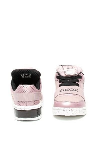 Geox Pantofi sport de piele ecologica cu imprimeu logo si LED-uri Xled Fete