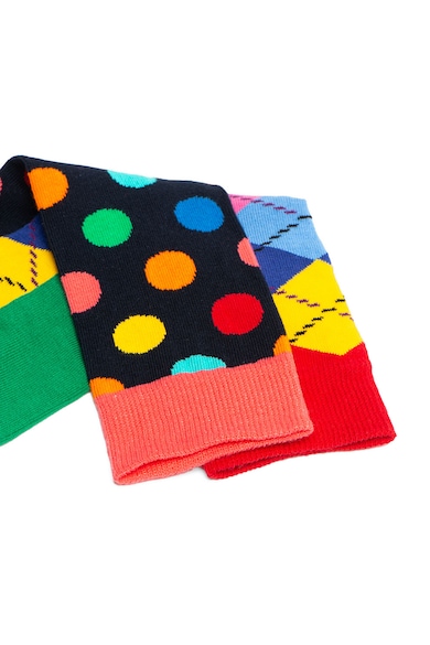 Happy Socks Set de sosete unisex cu imprimeu cu buline si carouri - 2 perechi Femei