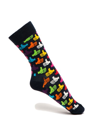 Happy Socks Set de sosete lungi unisex, cu imprimeu grafic si text - 2 perechi Femei