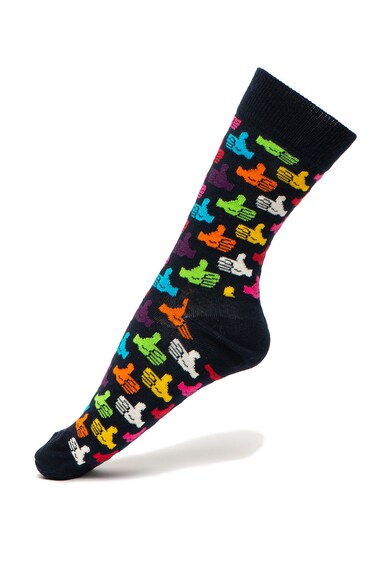 Happy Socks Set de sosete lungi unisex, cu imprimeu grafic si text - 2 perechi Femei