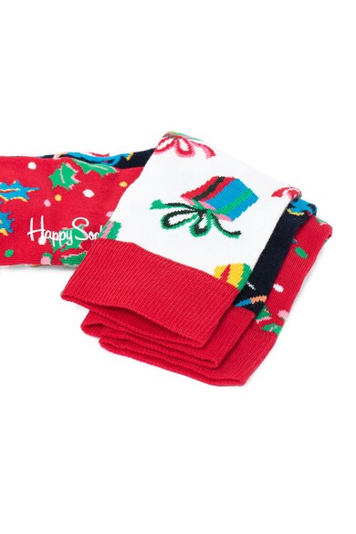 Happy Socks Set de sosete lungi unisex, cu imprimeu grafic - 3 perechi Femei