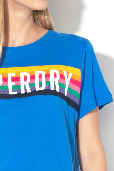 SUPERDRY Tricou cu logo si insertie din jerseu Femei