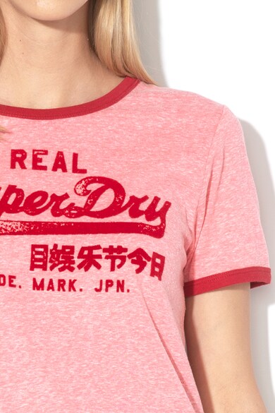 SUPERDRY Retro póló bársonyos logórátéttel női