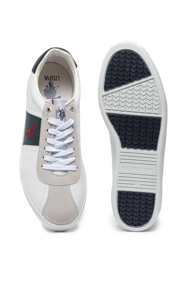 U.S. Polo Assn. Olimpia műbőr sneaker kontrasztos szegélyekkel férfi