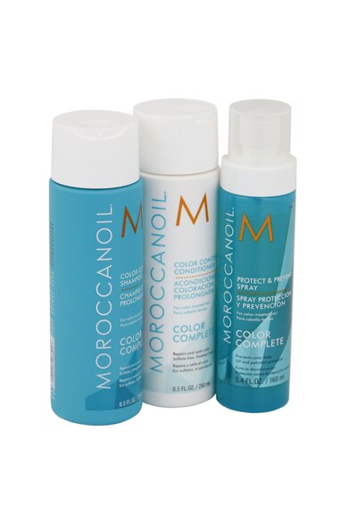 Moroccanoil Pachet Promo  Color Complete pentru par vopsit: Sampon 250 ml, Balsam 250 ml, Spray 160 ml Femei